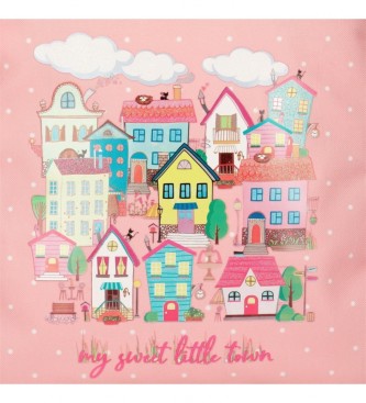 Roll Road Roll Road My Little Town Two Compartment Roll Road School Backpack com Trolley Pink