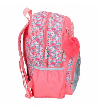 Enso Enso Together Growing backpack duplo compartimento adaptvel rosa