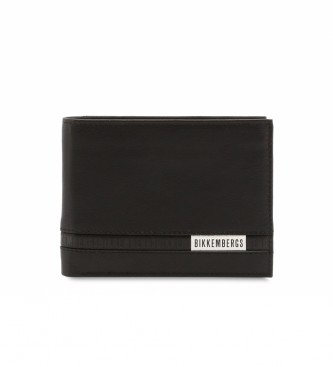 Bikkembergs Lederen portemonnee E2CPME3F3023 zwart -13x10x1.5cm