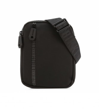 Bikkembergs Leather shoulder bag E2CPME170012 black -30x41x13cm