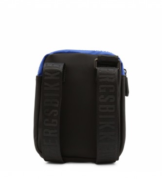 Bikkembergs Leather shoulder bag E2CPME170012 navy -30x41x13cm