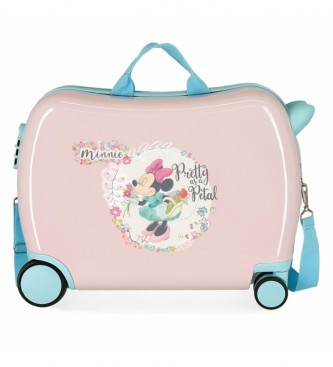 Joumma Bags Maleta infantil Minnie Florals 2 ruedas multidireccionales rosa claro