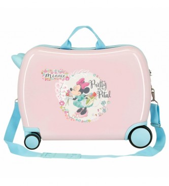 Joumma Bags Mala infantil Minnie Florals 2 rodas multidireccional rosa claro