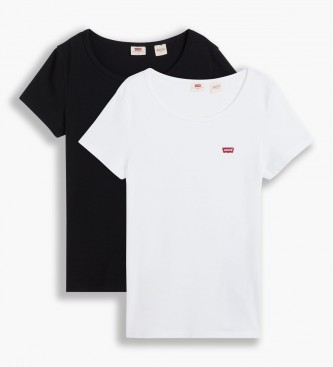 Levi's Pack 2 T-shirts Tee-shirt à col ras du cou blanc, noir
