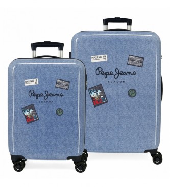 Pepe Jeans Pepe Jeans Digital Damon Denim Luggage Set 55-68cm