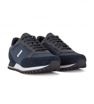 BOSS Blue leather running shoes