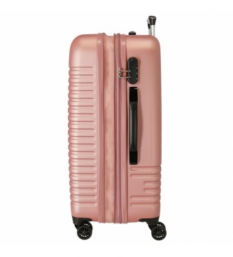 Roll Road Średnia walizka na kółkach India sztywna 70cm Nude