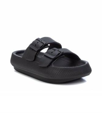 Xti Black double strap sandals