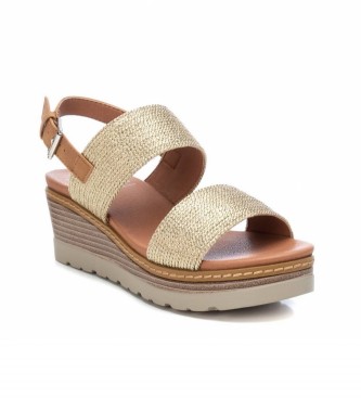 Xti Sandals with golden wedge - height 5cm wedge 