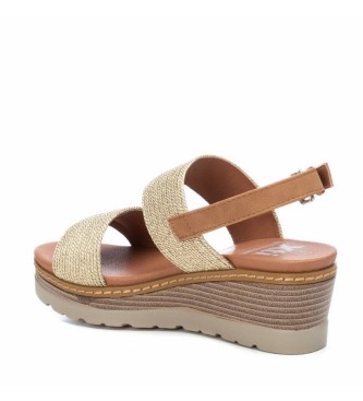 Xti Sandals with golden wedge - height 5cm wedge 