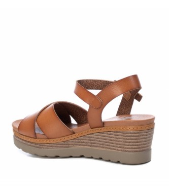 Xti Brown strappy sandals - Height wedge 5cm 