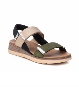 Xti Thick green straps sandals