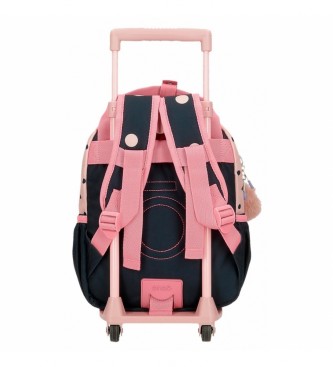 Enso Enso Friends Together small backpack with pink trolley