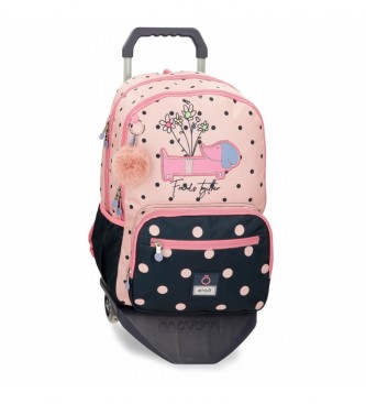 Enso EnsoFriends Together sac  dos double compartiment avec trolley rose