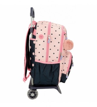 Enso EnsoFriends Together double compartment backpack with trolley pink