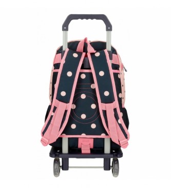 Enso EnsoFriends Together backpack duplo compartimento com carrinho cor-de-rosa
