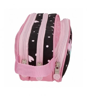 Enso Triple Zip Case Black, Pink -22x10x9cm -22x10x9cm -22x10x9cm- Black, Pink 