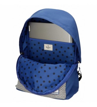 Pepe Jeans Darren backpack 44cm adaptable to trolley blue