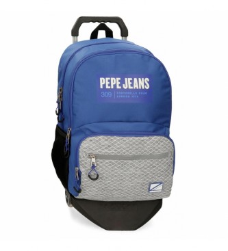 Pepe Jeans Darren nahrbtnik z dvojnim predelom in vozičkom modre barve