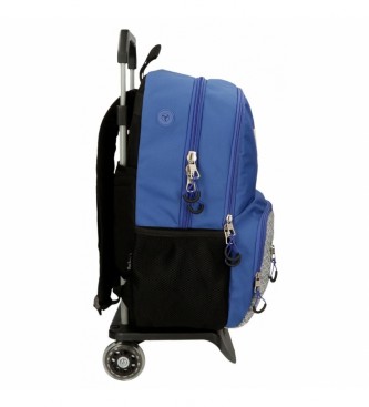 Pepe Jeans Dwukomorowy plecak Darren z wózkiem w kolorze niebieskim
