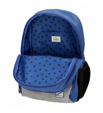 Pepe Jeans Dwukomorowy plecak Darren z wózkiem w kolorze niebieskim