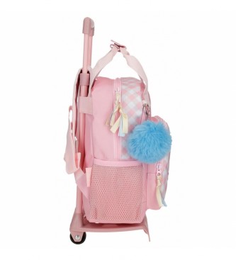 Joumma Bags Hello Kitty Wink 28cm nahrbtnik z vozičkom roza