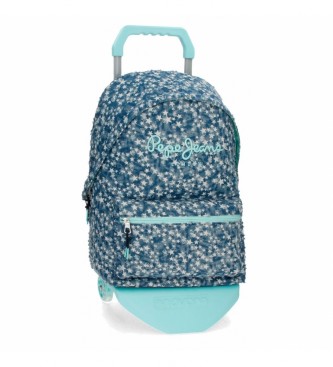 Pepe Jeans Pepe Jeans Demin Star 44cm backpack with blue trolley
