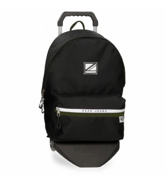 Pepe Jeans Luca computer backpack with trolley black