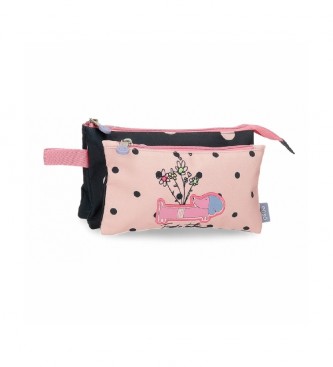 Enso Three Compartment Case Pink -22x12x5cm