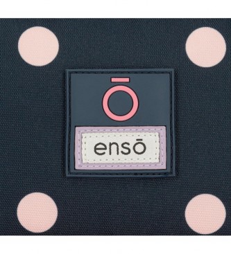 Enso Różowe etui z potrójnym zamkiem błyskawicznym -22x10x9cm