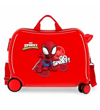 Joumma Bags Kinderkoffer 2 wielen multidirectioneel Go Spidey rood