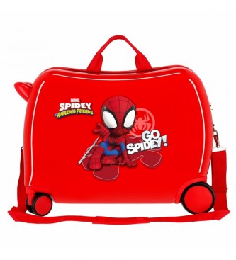 Joumma Bags Valigia per bambini 2 ruote multidirezionali Go Spidey rosso