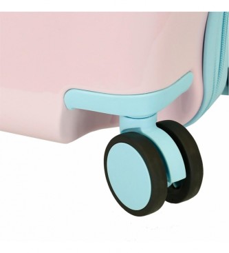 Joumma Bags Koffer voor kinderen spelen de hele dag 2 wielen multidirectionele roze
