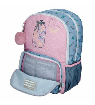 Enso Enso We Love Flowers Double Compartment Backpack Pink
