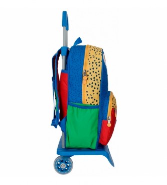 Enso Enso Jungle Club School Backpack with multicolored trolley