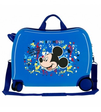 Joumma Bags Valigia per bambini a 2 ruote multidirezionale Mickey Colour Mayhem blu