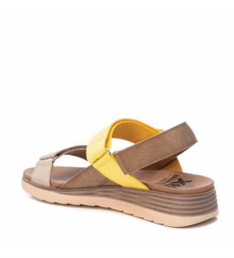 Xti Thick straps sandals, beige, yellow