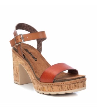 Refresh Brown rubber heel sandals -Height heel 9 cm