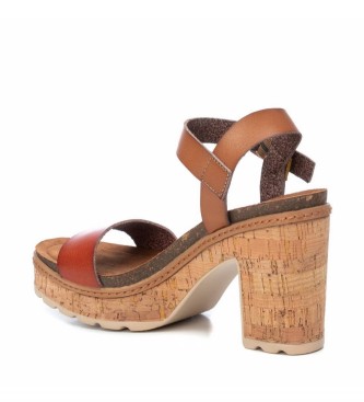 Refresh Brown rubber heel sandals -Height heel 9 cm