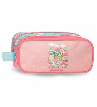 Roll Road Roll Road My little Town Two Compartment Pencil Case pink