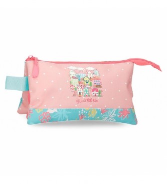 Roll Road Roll Road My little Town three compartments pink pencil case
