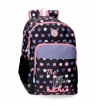 Roll Road Roll Road School Backpack The time is now Two Compartments black