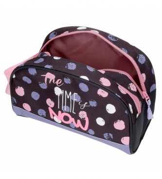 Roll Road Toilet bag The time is now adaptable two compartments black