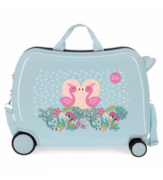 Roll Road Plican Love 2 roues multidirectionnelles bleu Roll Road Plican Love valise pour enfants