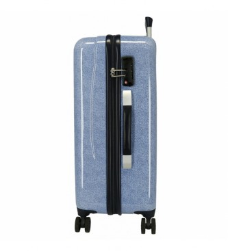 Joumma Bags Set di valigie Minnie Make it Rain Bows rigido in denim blu 55-68 cm