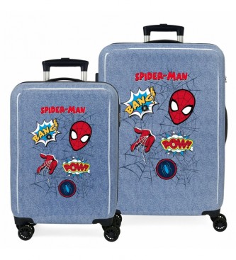 Joumma Bags Spiderman Denim hard suitcase set 55-68cm blue