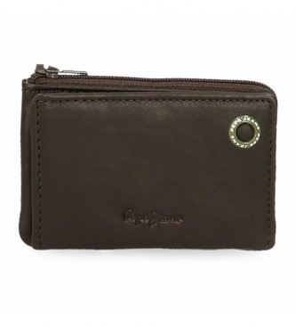 Pepe Jeans Pepe Jeans Badge Leather Wallet - Card Holder Brown