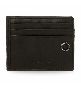 Pepe Jeans Pepe Jeans Badge Leather Card Holder Black