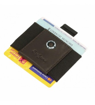 Pepe Jeans Pepe Jeans Badge Leather Card Holder Brown