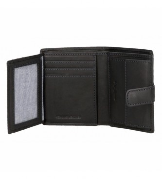 Pepe Jeans Brązowy skórzany portfel na odznaki z zapięciem na zatrzask -8.5x10.5x1cm
